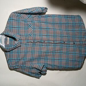 Gramicci Men's Shirt Short Sleeve Casual Button Down Plaid Size L